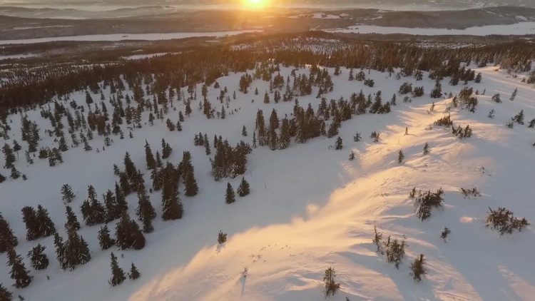 Sunset in winter